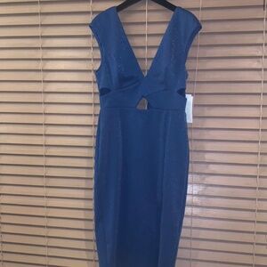 Aidan Mattox Cutout Dress with Shimmer